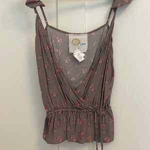 Planet Blue Ruffle Top